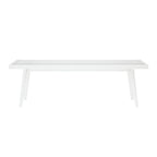 Entryway Bench with Mid-Century Slatted Design, Solid Pine and Birch Wood Frame, Tapered Legs and 275 lb Support