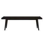Entryway Bench with Mid-Century Slatted Design, Solid Pine and Birch Wood Frame, Tapered Legs and 275 lb Support