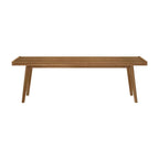 Entryway Bench with Mid-Century Slatted Design, Solid Pine and Birch Wood Frame, Tapered Legs and 275 lb Support