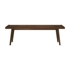 Entryway Bench with Mid-Century Slatted Design, Solid Pine and Birch Wood Frame, Tapered Legs and 275 lb Support