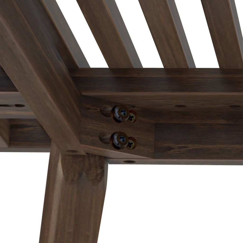 Entryway Bench with Mid-Century Slatted Design, Solid Pine and Birch Wood Frame, Tapered Legs and 275 lb Support
