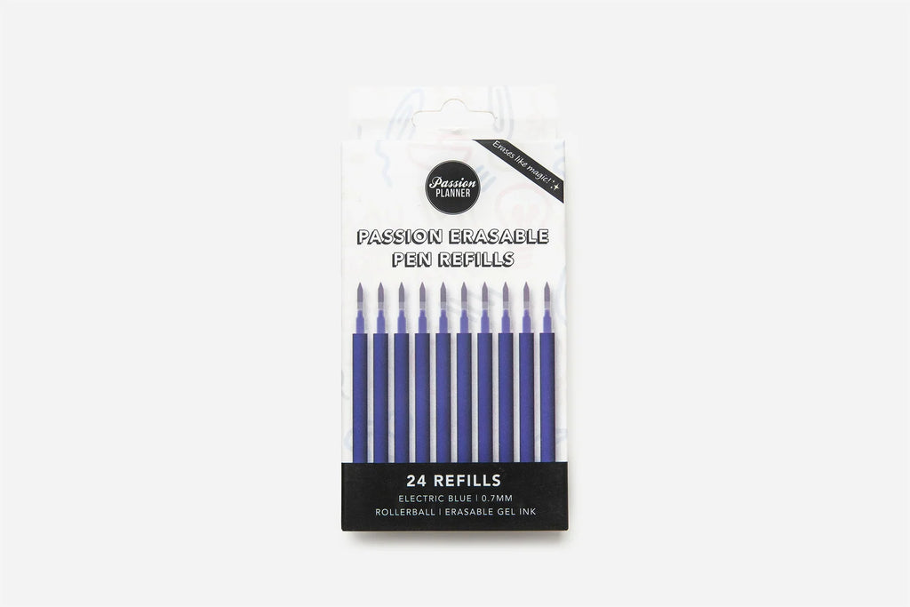Erasable Gel Pen Refills, 24-Pack of 0.7mm Rollerball Ink in Electric Blue or Soft Black · Erasable P — Electric Blue / 0.7mm