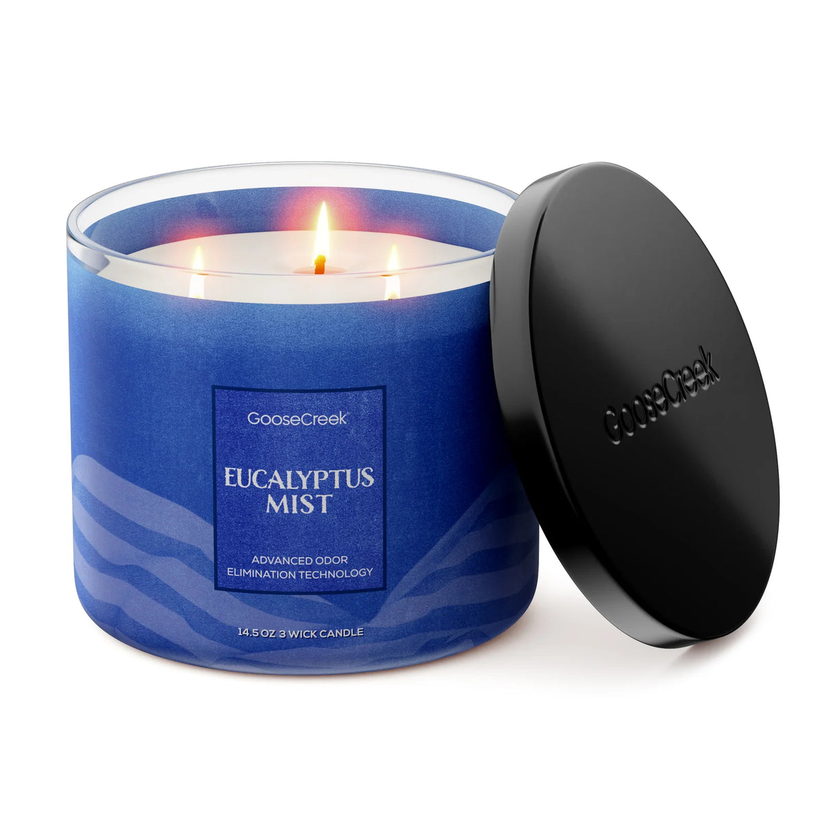 Eucalyptus Scented 3-Wick Candle with Soy Wax Blend, 14.5 oz Jar and Up to 45-Hour Burn Time