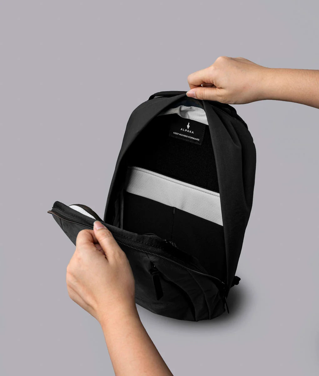 Everyday Backpack with 12L Capacity and Two Zippered Main Compartments for School and Town Errands