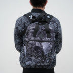 Everyday Backpack with Samurai Artwork and Separate Front Pockets for School and Work Essentials