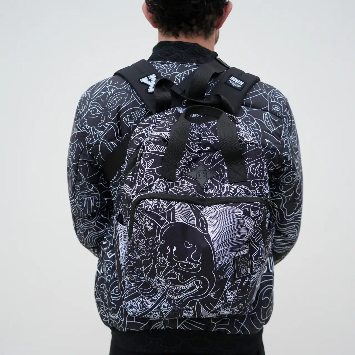 Everyday Backpack with Samurai Artwork and Separate Front Pockets for School and Work Essentials