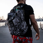 Everyday Backpack with Samurai Artwork and Separate Front Pockets for School and Work Essentials