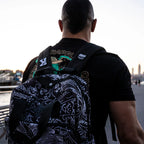 Everyday Backpack with Samurai Artwork and Separate Front Pockets for School and Work Essentials