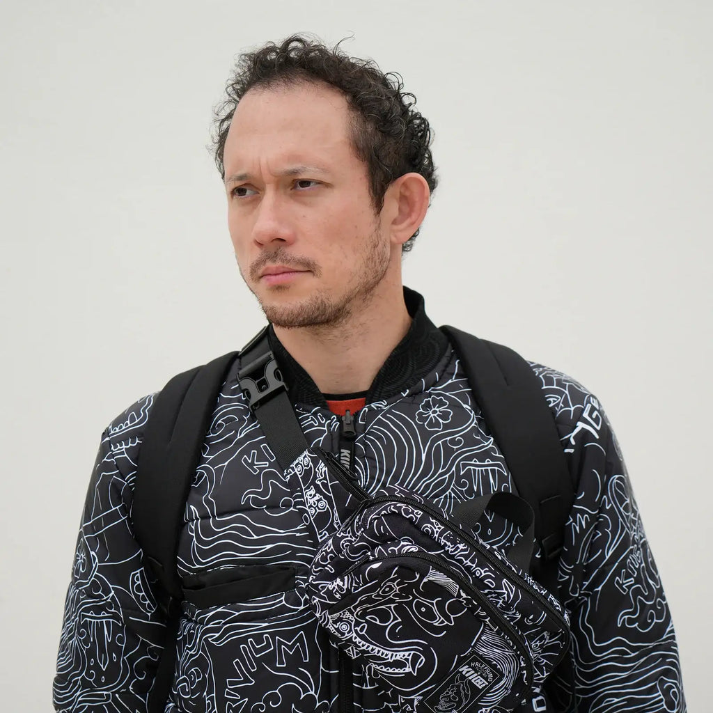 Everyday Backpack with Samurai Artwork and Separate Front Pockets for School and Work Essentials