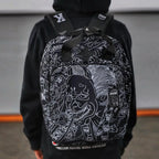 Everyday Backpack with Samurai Artwork and Separate Front Pockets for School and Work Essentials