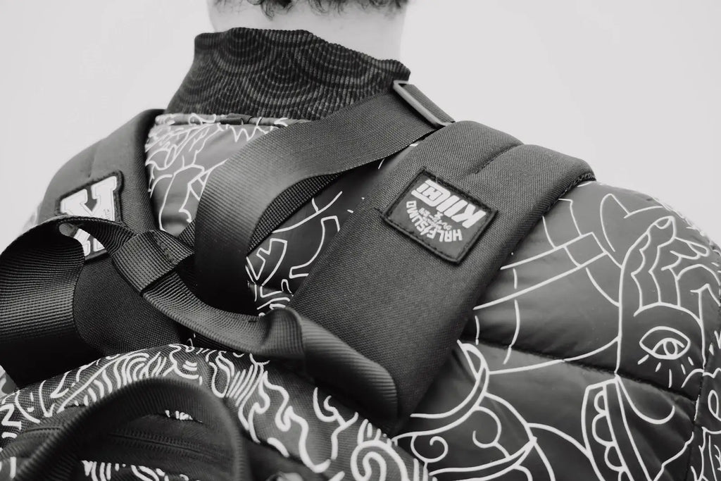 Everyday Backpack with Samurai Artwork and Separate Front Pockets for School and Work Essentials