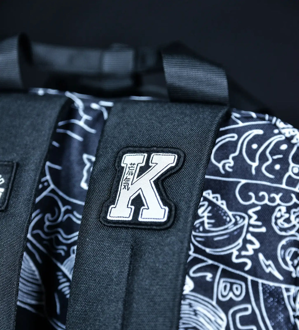 Everyday Backpack with Samurai Artwork and Separate Front Pockets for School and Work Essentials