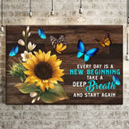 Everyday Is a New Beginning Canvas Wall Art, UV-Resistant Inspirational Sign in Three Gallery-Wrapped Sizes