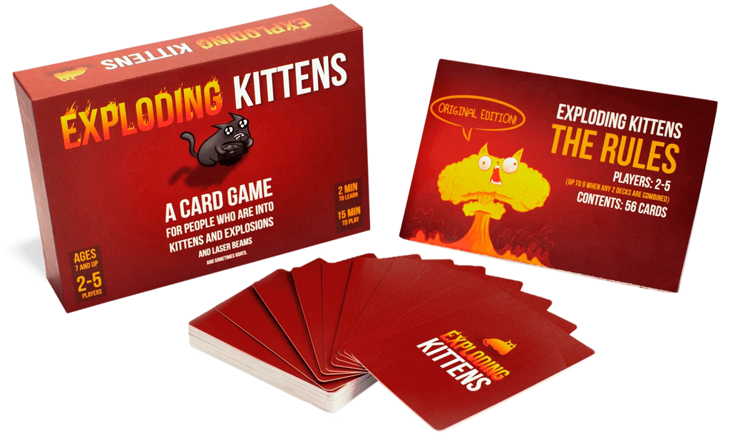 Exploding Kittens Card Game Bundle with Original Edition, Barking Kittens Expansion, 20 New Cards and Cat Crown