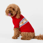 Fair Isle Dog Sweater with Soft Knit Turtleneck, Leash Opening and Machine-Washable Cold-Weather Fit