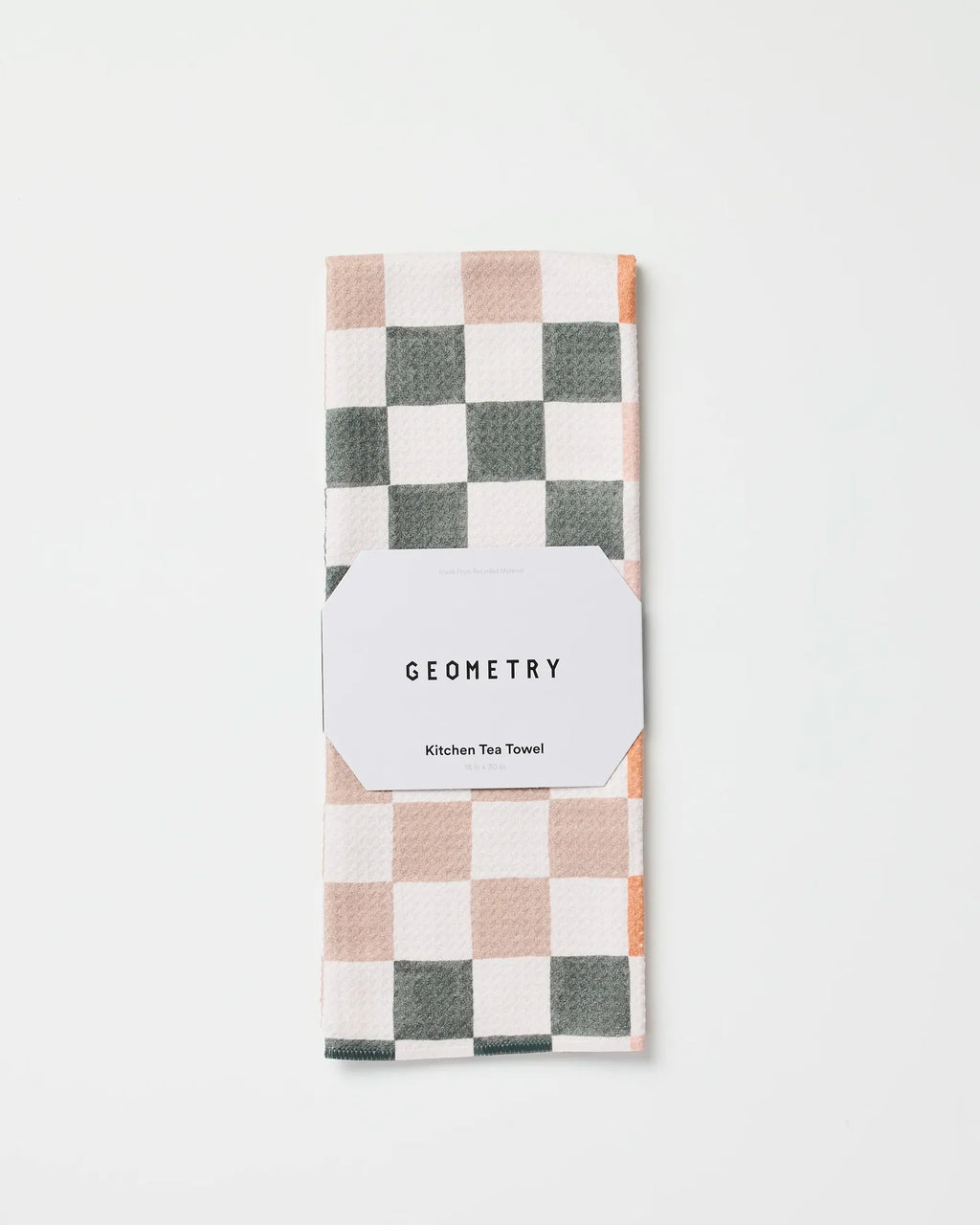 Fall Kitchen Tea Towel in Autumn Checkered Brown, Cream and Gray