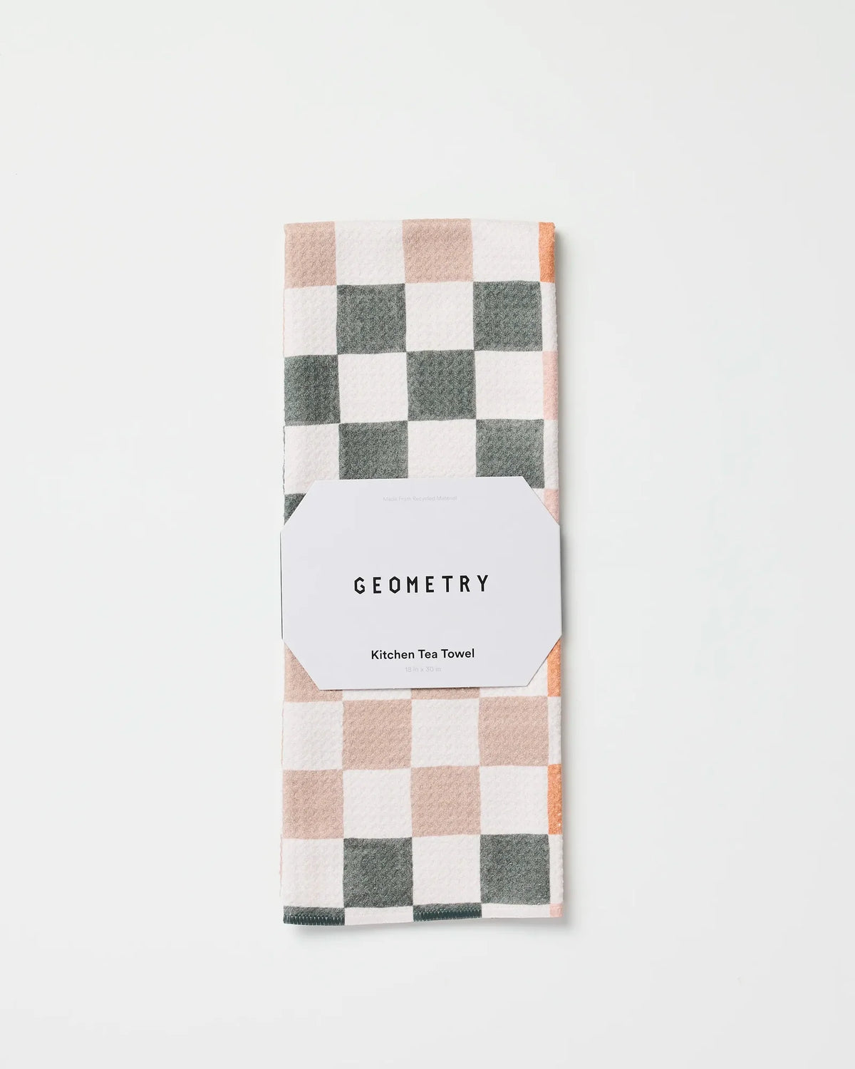 Fall Kitchen Tea Towel in Autumn Checkered Brown, Cream and Gray