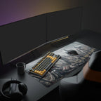Fallen Crusader Dark Fantasy Desk Mat Mouse Pad with Smooth Tracking, Waterproof Surface, RGB and Custom Text
