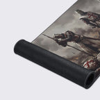 Fallen Crusader Dark Fantasy Desk Mat Mouse Pad with Smooth Tracking, Waterproof Surface, RGB and Custom Text