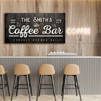 Family Coffee Bar Canvas Sign in a Classic Gallery-Wrapped Style