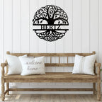 Family Tree Monogram Metal Wall Art Personalized