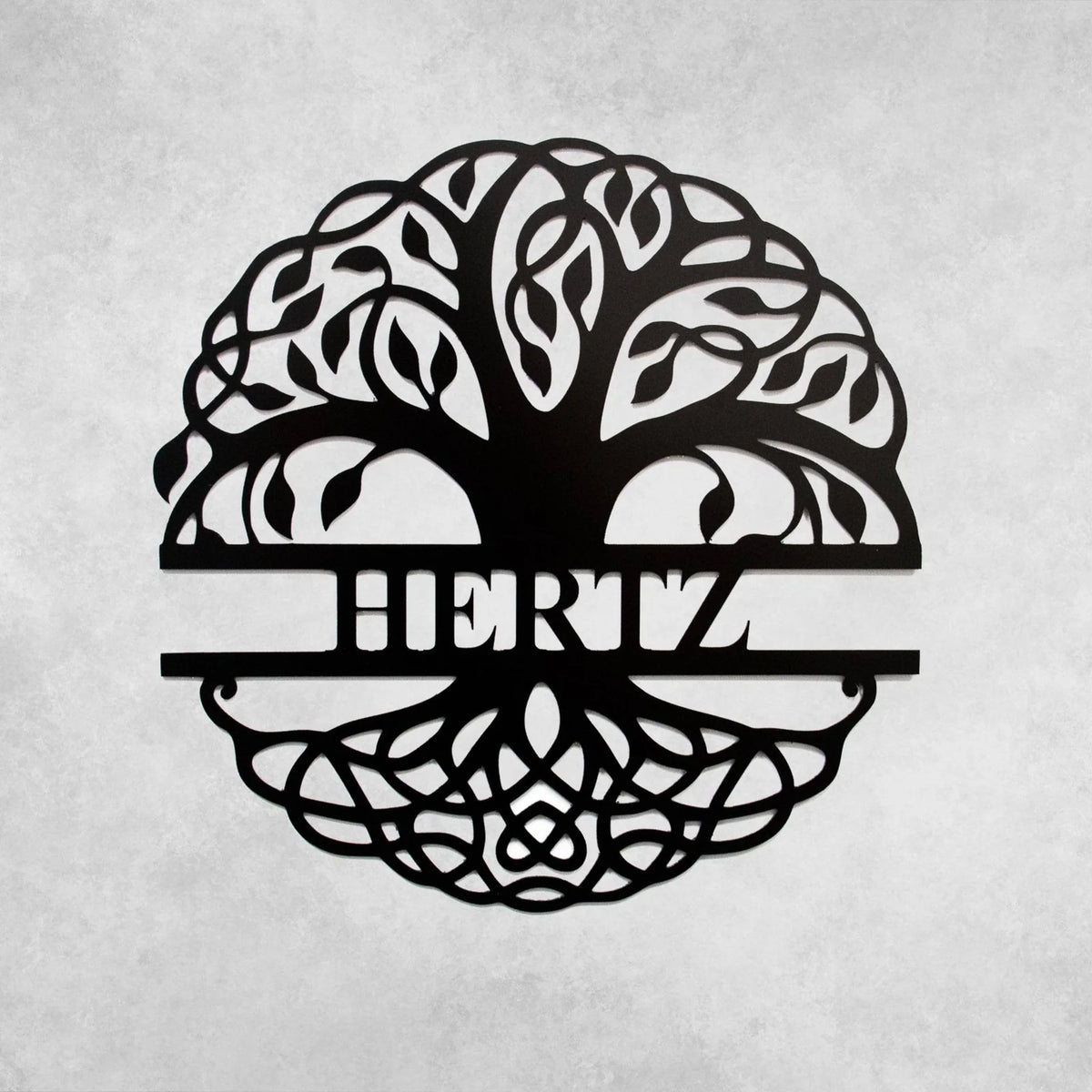 Family Tree Monogram Metal Wall Art Personalized