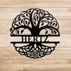 Family Tree Monogram Metal Wall Art Personalized