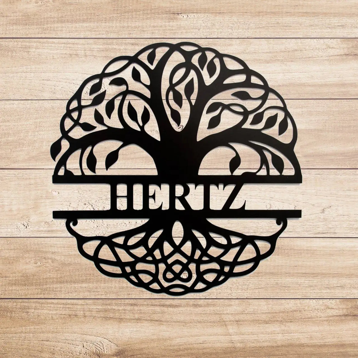 Family Tree Monogram Metal Wall Art Personalized