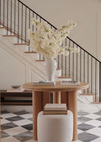 Faux Cherry Blossom Stem in Cream White, 44 Inches Tall