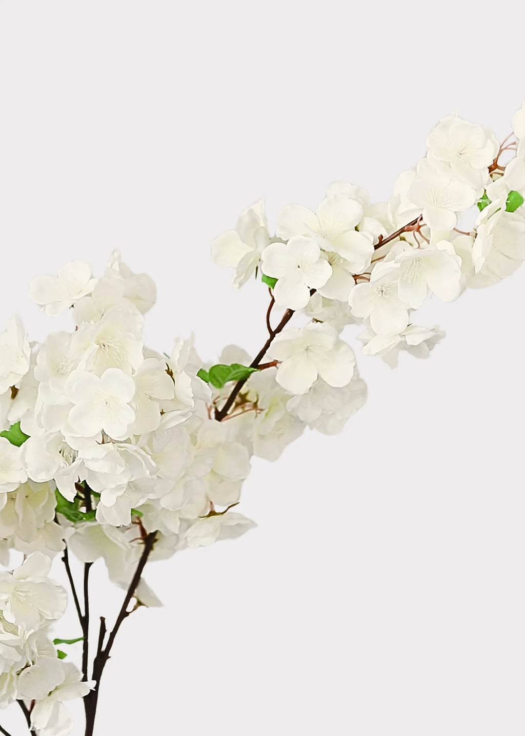 Faux Cherry Blossom Stem in Cream White, 44 Inches Tall