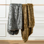 Faux Fur Blanket in Grey