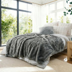 Faux Fur Blanket in Grey