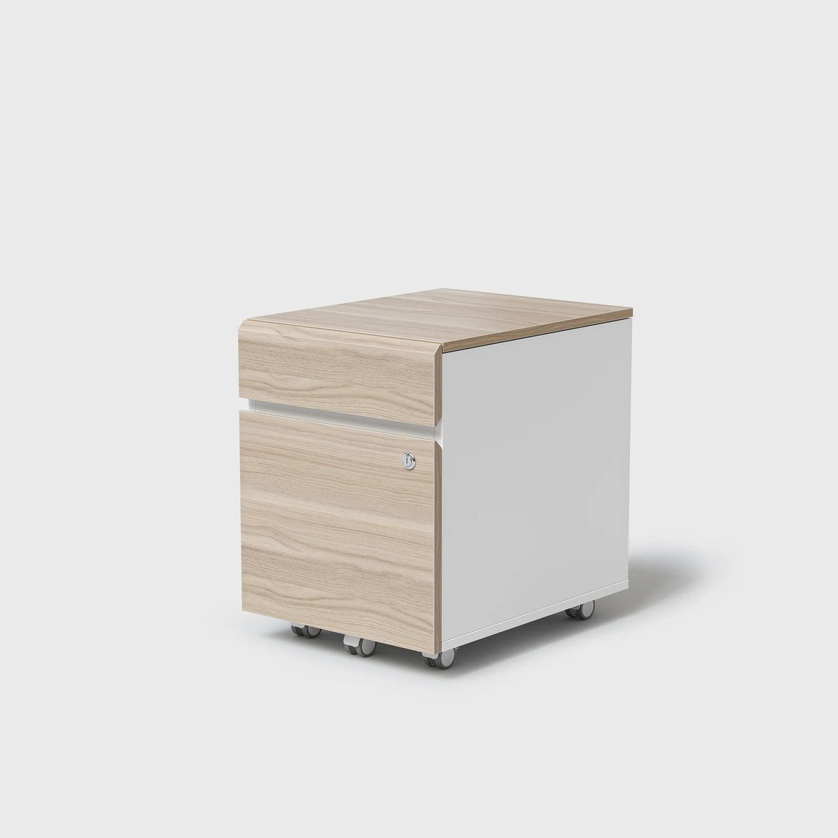 File Cabinet, Light Walnut-Short