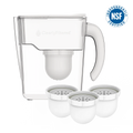 Filtered Water Pitcher and Filter 3-Pack Bundle, 80 oz Capacity in BPA- and BPS-Free Medical-Grade Tritan