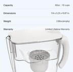 Filtered Water Pitcher and Filter 3-Pack Bundle, 80 oz Capacity in BPA- and BPS-Free Medical-Grade Tritan