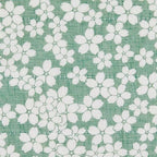 Fine Mesh Kitchen Cloth in Green Cherry Blossoms for Everyday Dish and Table Wiping, Made in Japan