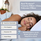 Firm Polyester Pillow for Back and Side Sleepers with Hypoallergenic Fill in Standard, Queen, and King Sizes