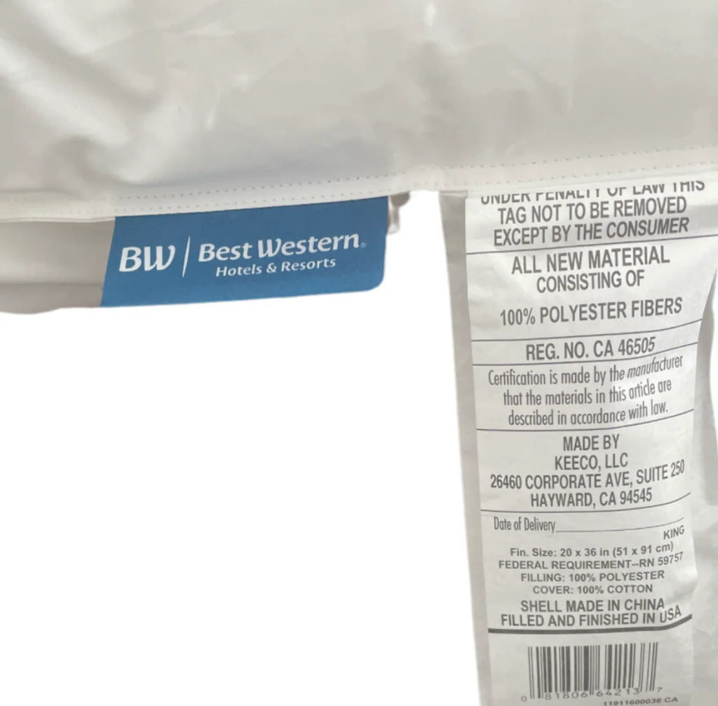 Firm Polyester Pillow for Back and Side Sleepers with Hypoallergenic Fill in Standard, Queen, and King Sizes