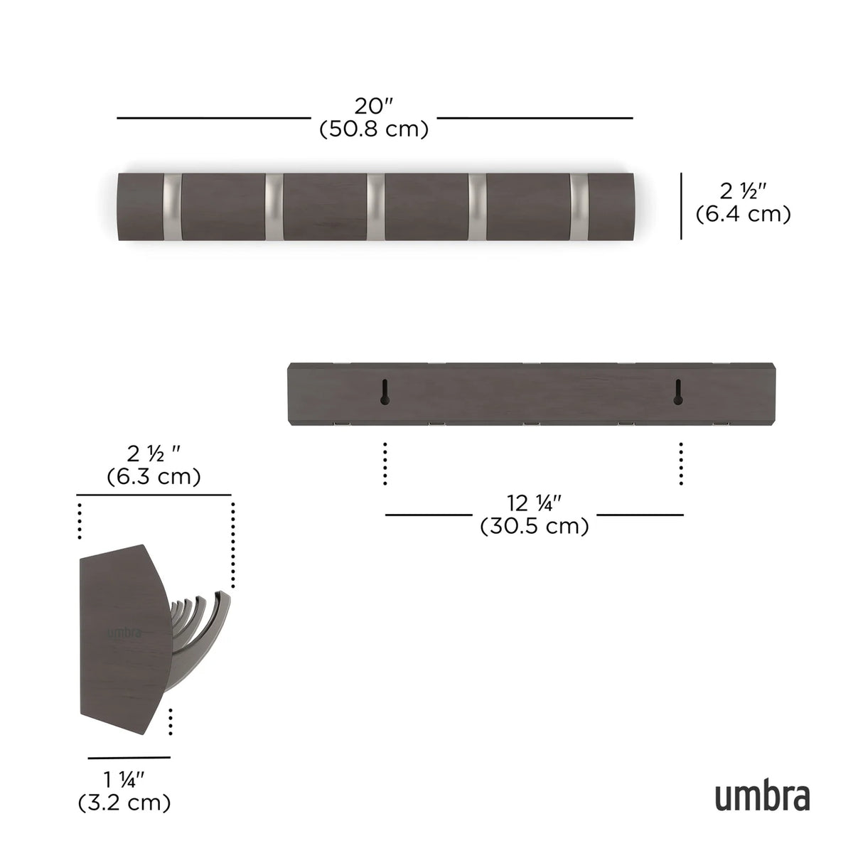 Five-Hook Wall Mounted Coat Rack