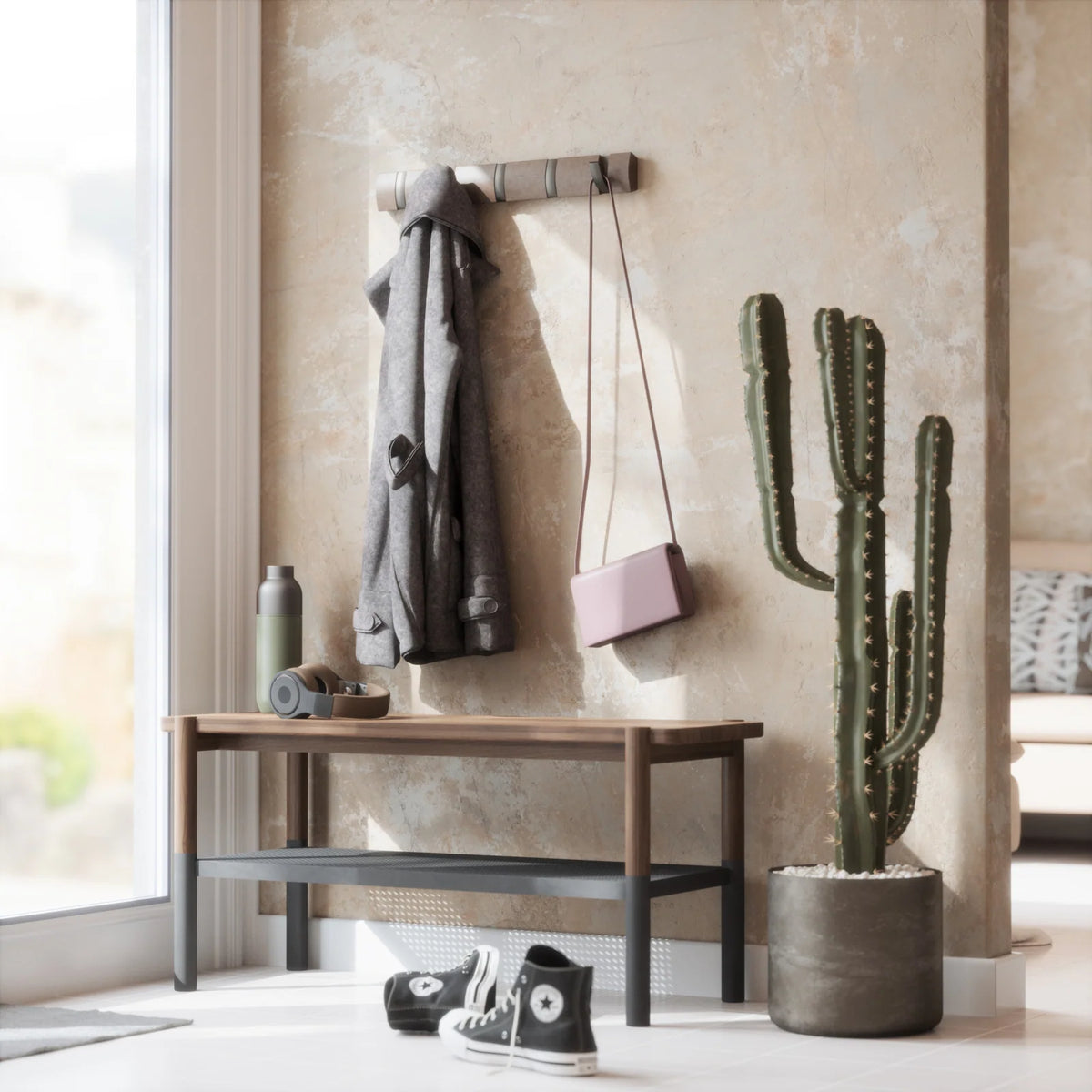 Five-Hook Wall Mounted Coat Rack