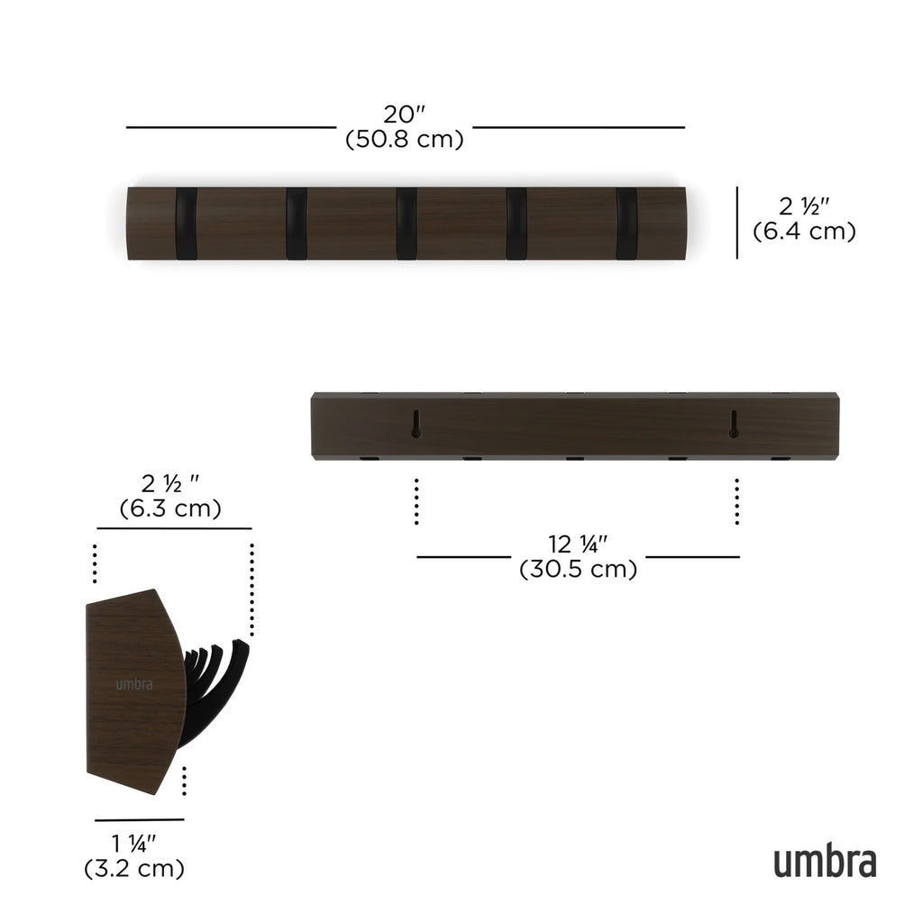 Five-Hook Wall Mounted Coat Rack