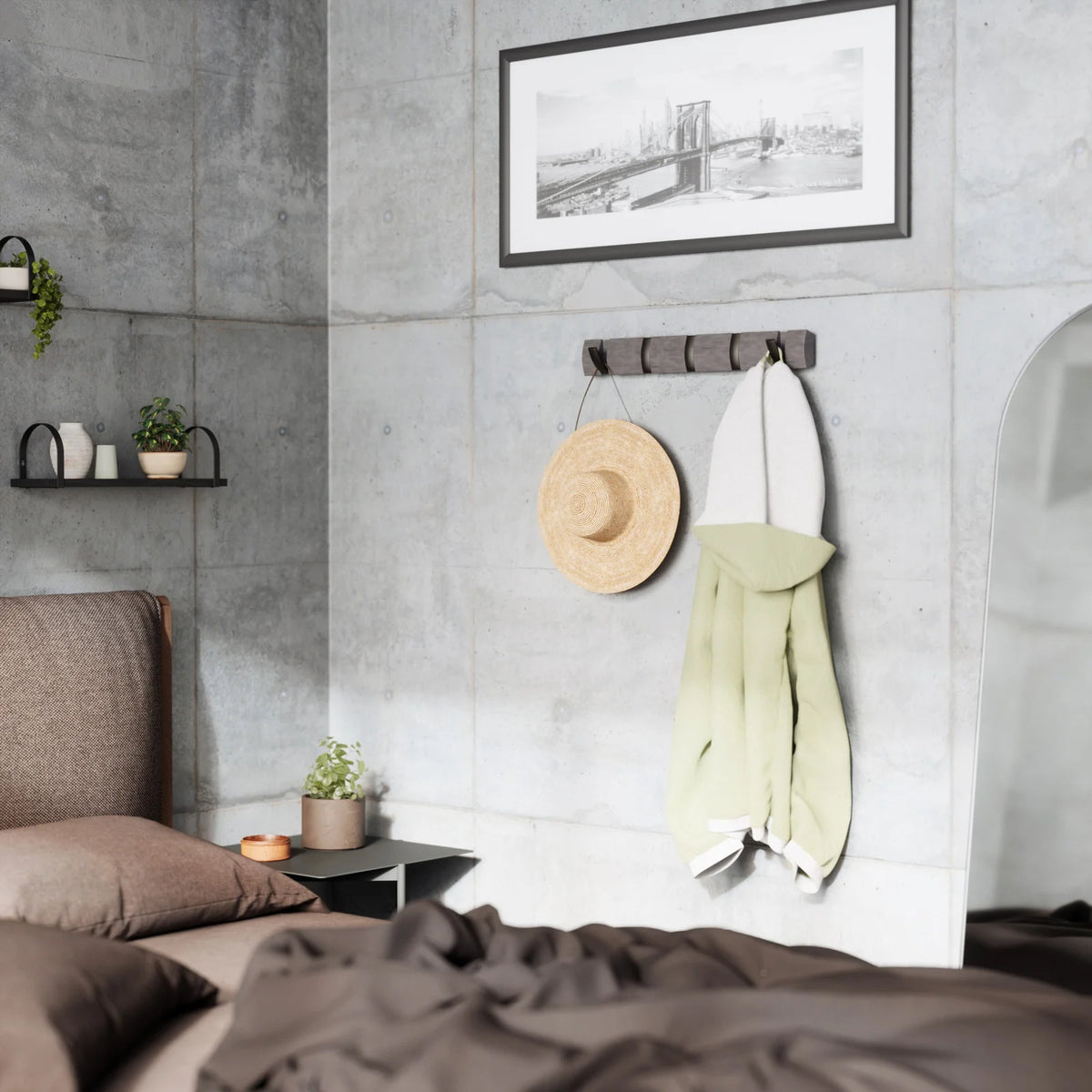 Five-Hook Wall Mounted Coat Rack