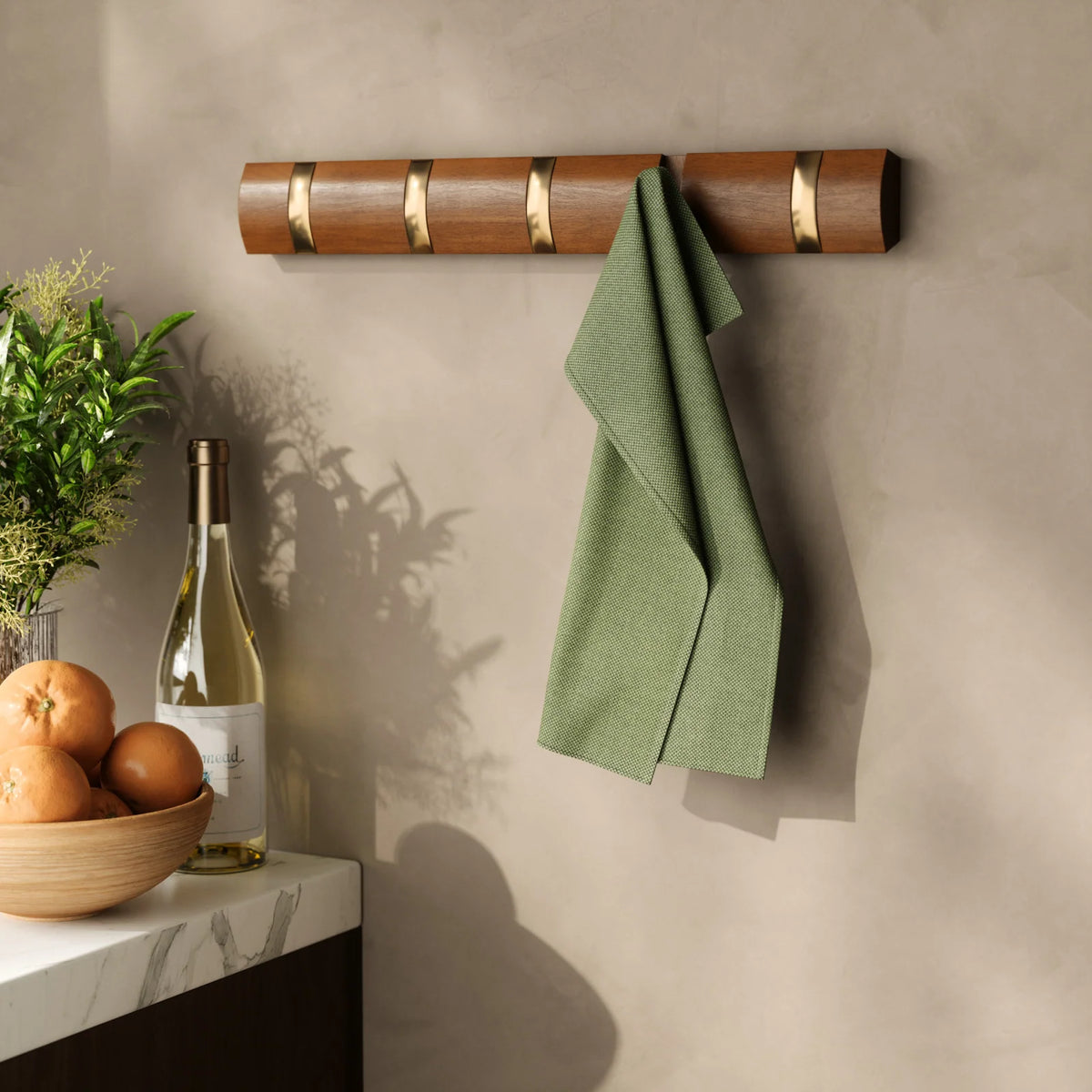 Five-Hook Wall Mounted Coat Rack