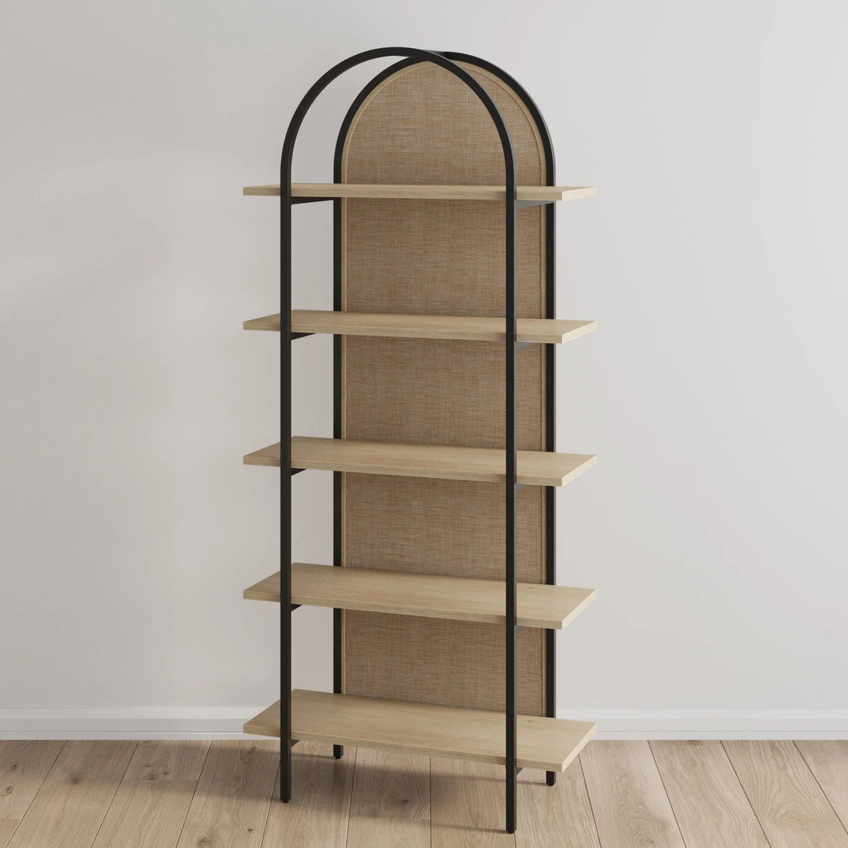 Five-Shelf Arched Bookshelf