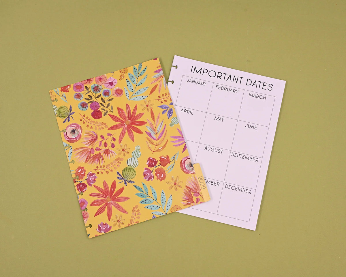 Five-Year Monthly Planner Bundle for 2027–2031 with Dividers and Reversible Cover · Five-year planning coverage from 2027