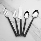 Flatware Set in 18/8 Stainless Steel with Handcrafted Textured Handles for Everyday Dining and Gatherings