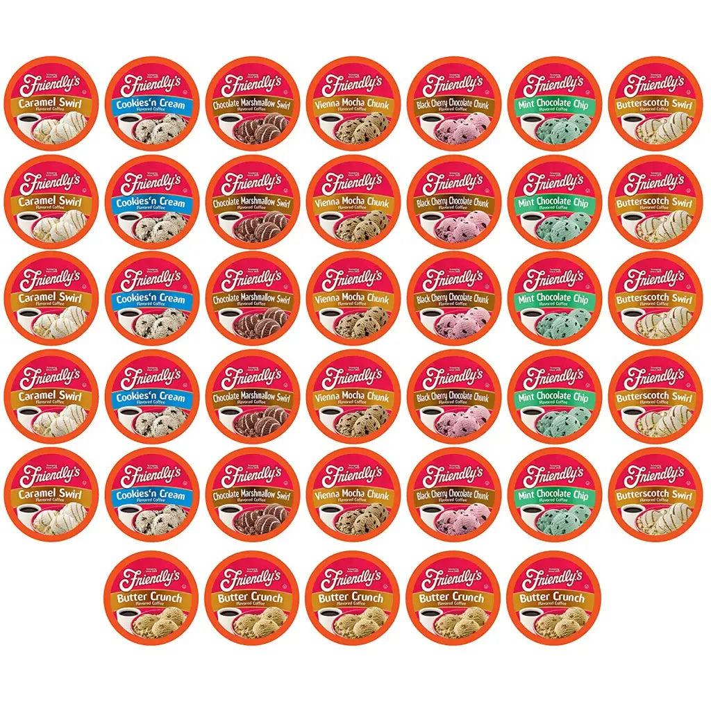 Flavored Coffee Pods Variety Pack, 40 Count Light Roast Assorted Ice Cream Inspired Arabica Coffees for Keurig Brewers