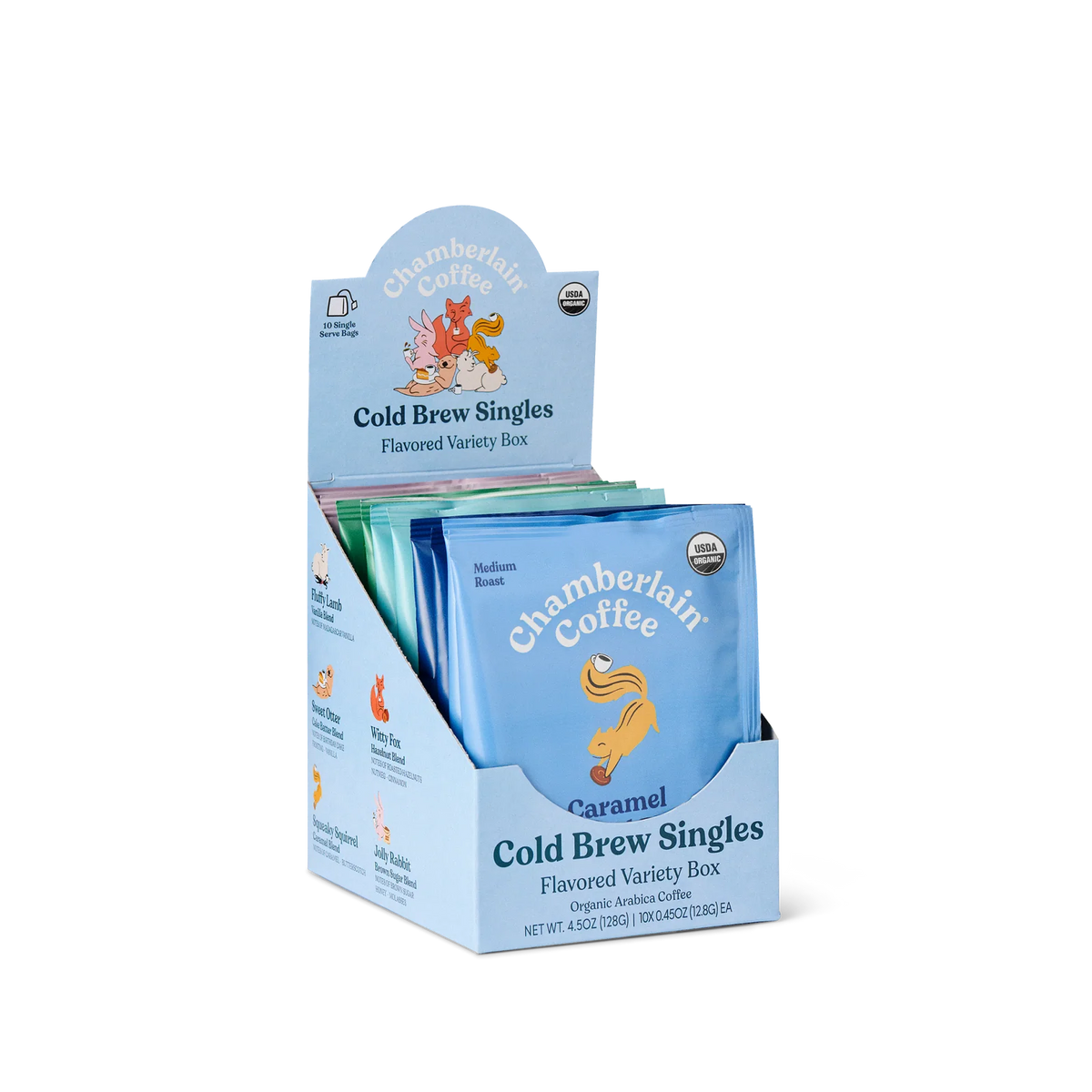 Flavored Single Serve Coffee Variety Pack with 10 Packets for Hot or Iced Coffee · 10 single-serve packets in one variety