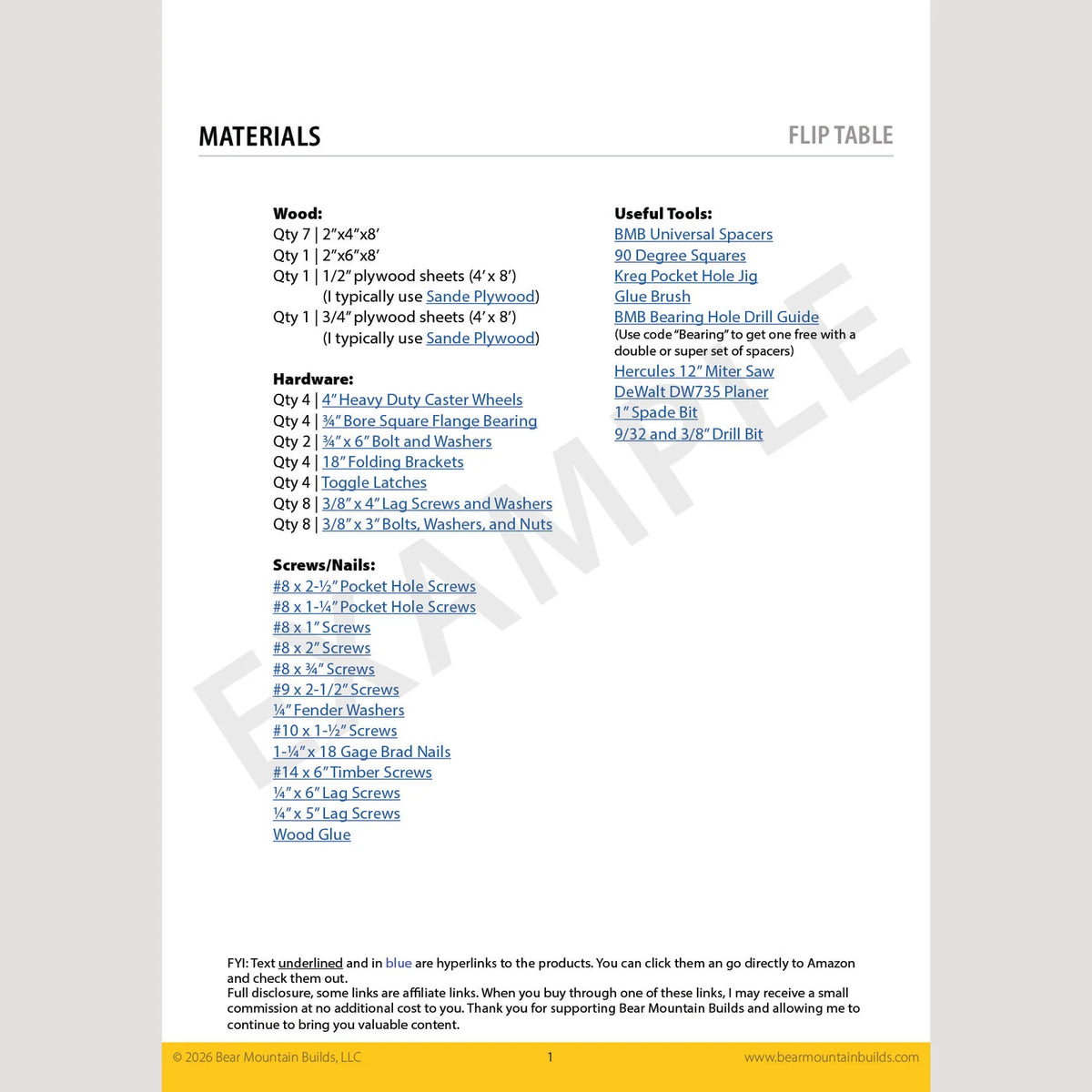 Flip-Top Tool Table Digital Plans and 3D Models