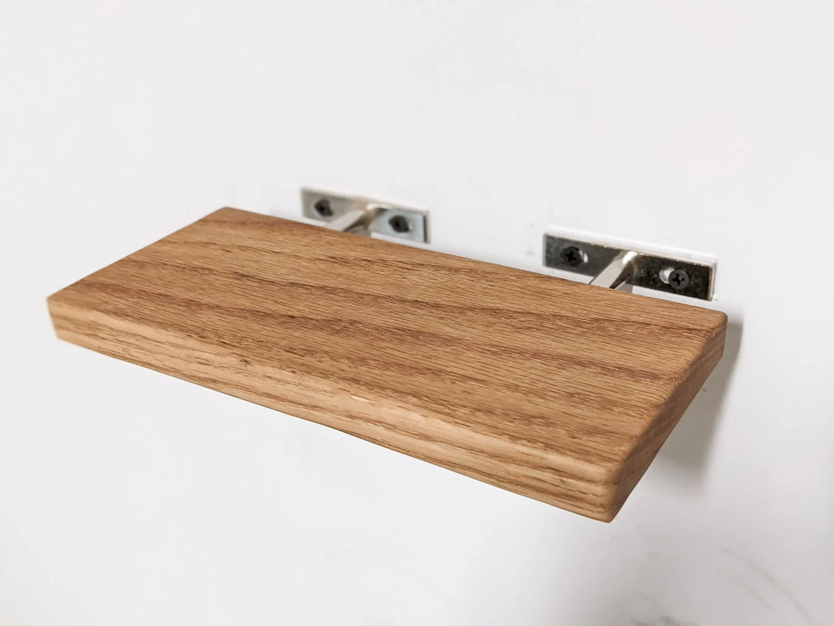 Floating Wall Shelf in Solid Oak, Maple, Mahogany or Poplar, 6 to 36 Inches Long with 3 to 8 Inch Depths